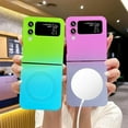 thumbnail image 4 of Gradient Magnetic Samsung Galaxy Z Flip 4 5G Phone Case, Compatible with MagSafe, Upgraded Camera Lens Film Protection Shockproof Matte Cases for Galaxy Z Flip 4 6.7" (Green Blue Gradient), 4 of 11