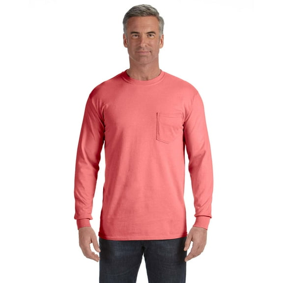 6.1 Oz. Long-Sleeve Pocket T-Shirt , C4410 , WATERMELON , X-Large
