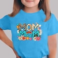 thumbnail image 2 of Zpanxa T-Shirts pour Tout-Petites Fille Imprimé Fête des Mères Col Rond Manches Courtes Haut Polyester Spandex 5-6 Ans, 2 of 5