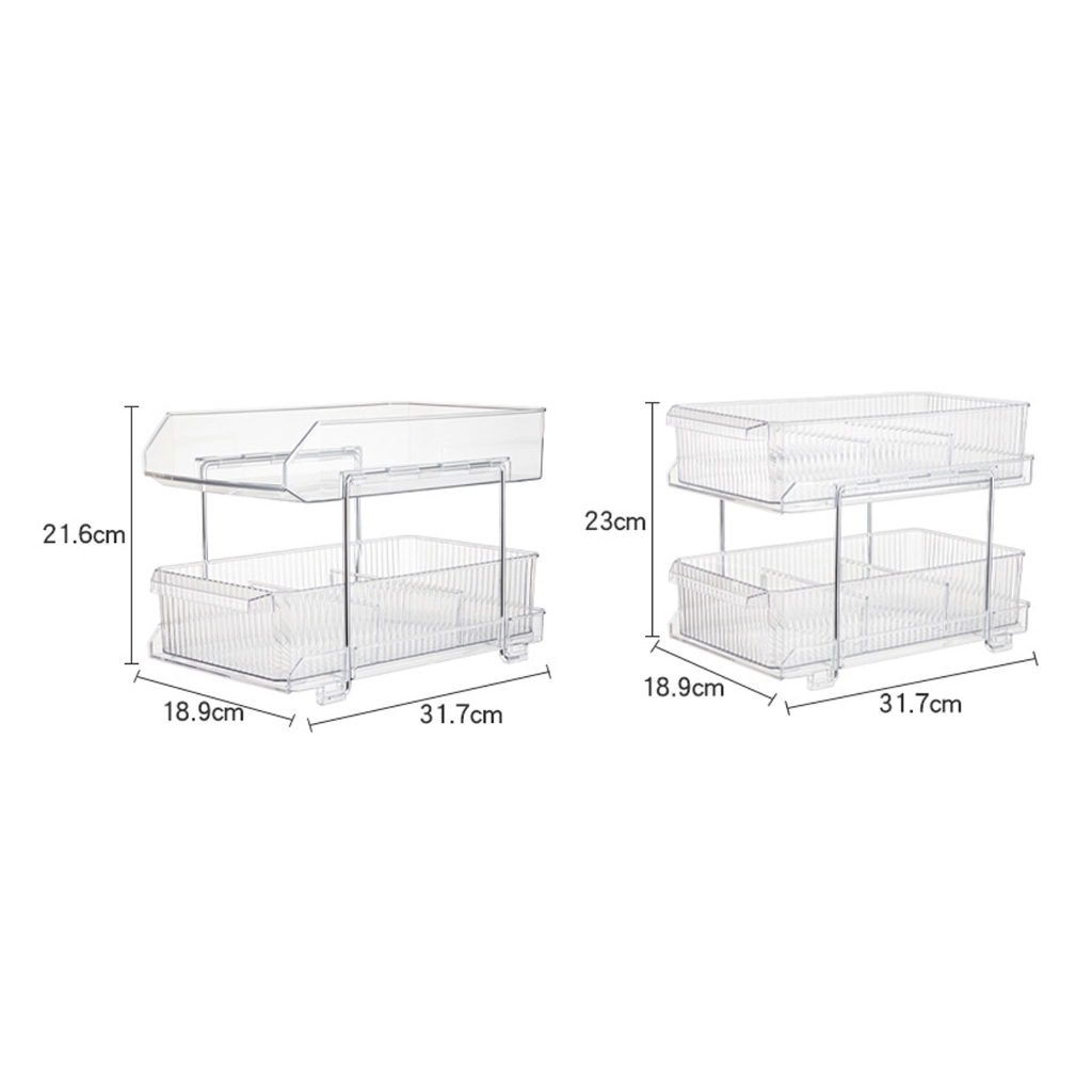 Compact Vertical Storage Rack Acrylic Under Sink Organizers With Dividers