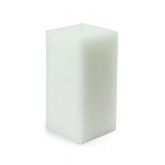 CPZ-138-12 3 x 6 in. White Square Pillar Candle -12pcs-Case - Bulk