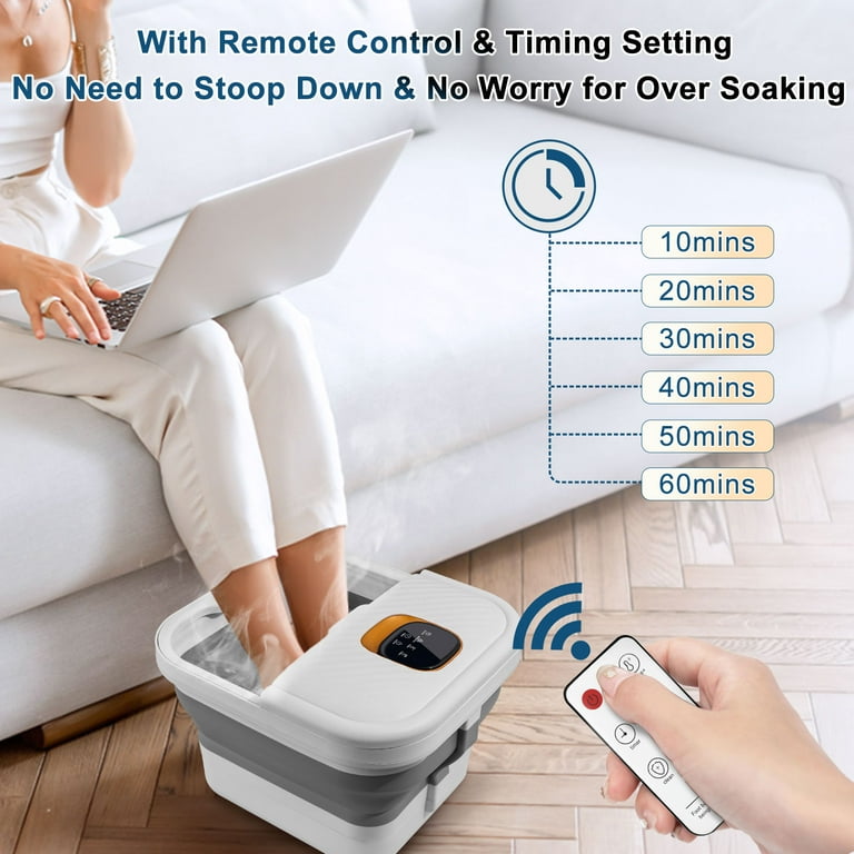 UNIFULL Electric Collapsible Foot Spa Bath w/ Heat, Massager