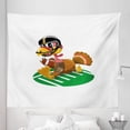 thumbnail image 1 of Turkey Tapestry, American Football Playing Funny Bird and Thanksgiving Day Celebrations Theme Pigskin, Fabric Wall Hanging Decor for Bedroom Living Room Dorm, 5 Sizes, Multicolor, by Ambesonne, 1 of 1