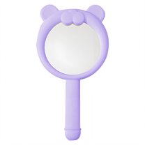 RAGUPEL Hand Mirrors with Handle,Compact Round Mirror 8.3"*4.5"*0.8" Handheld Mirror,Cartoon Bear Shape Hand Mirrors with Handle,Purple