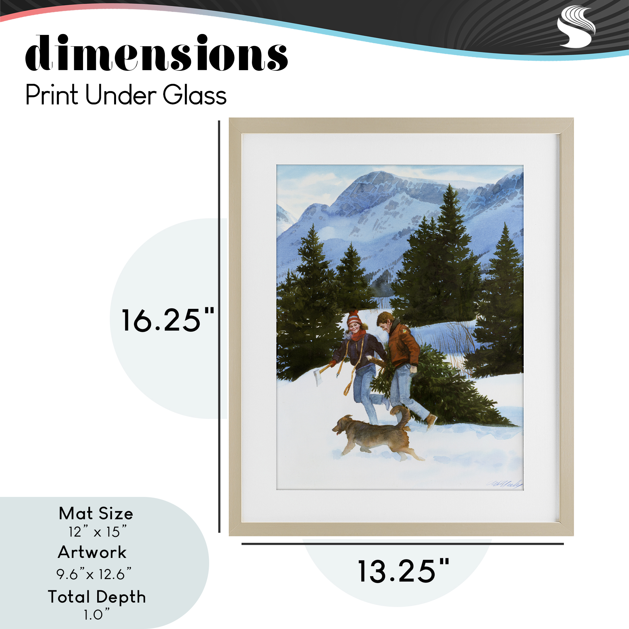 Couple Bringing Home Tree Birch Framed Print Under Glass, design by Wind River Studios