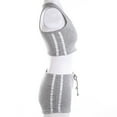 thumbnail image 4 of Seyurigaoka Women 2PCS Sports Set, Slim Striped Crop Top Short Pants Tracksuit, 4 of 6
