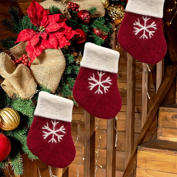 Amazing Festive Snowflake Christmas Ornament and Stocking Gift Bag comprise the Stunning Holiday Tree Decorations