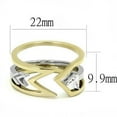 thumbnail image 2 of Two-Tone IP Gold (Ion Plating) Stainless Steel Ring with AAA Grade CZ in Clear for Women Clear Stone Color Style TK3183 Size 5, 2 of 4
