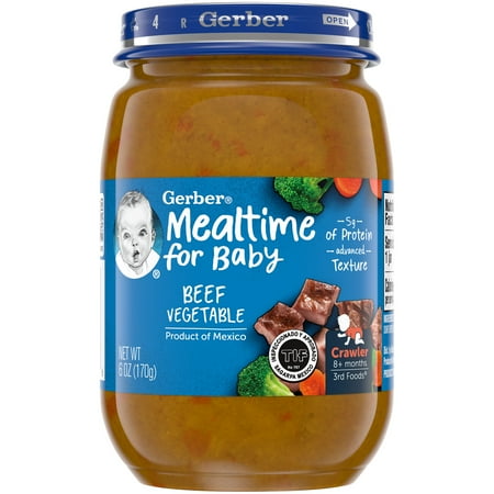 Gerber 3rd Food Glass Beef Vegetable Baby Meals - 6oz