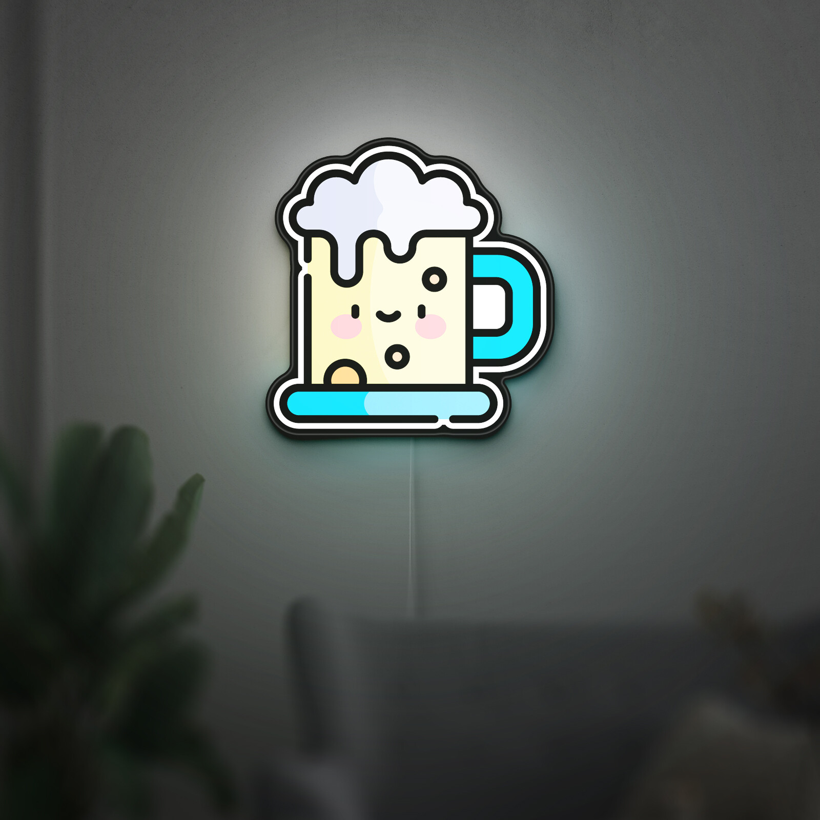 Beer Mug 3D Novelty Light Box, Alcohol Decor, Rustic Drink Themed Lamp for Food Lovers and Party Enthusiasts (Width 12 inch, 30cm)