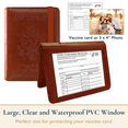 thumbnail image 6 of ComfiTime Passport Holder and Luggage Tags Set – RFID Passport Wallet/Cover with Vaccine Card Holder and Credit Card Slots, PU Leather Travel Tags for Suitcases and Bags, TSA Approved, Brown, 6 of 14
