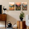 thumbnail image 4 of Mountain Canvas Wall Art, Daisy Flowers Field Landscape Poster, Boho Sunset Wall Print for Nursery Bedroom, Set of 3 Rustic Floral Picture Wall Decor, Nature Wildflower Art Wrapped Canvas, 4 of 6
