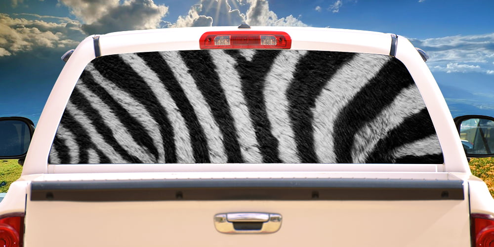 Zebra Rear Window Graphic back truck decal suv view thru vinyl 