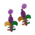 thumbnail image 1 of Pendientes de Mardi Gras pendientes colinidos de color de carnaval colorido brillante Estilo a, 1 of 8