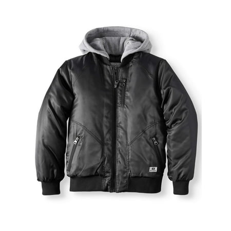Fleece Bomber - Padded Bomber Jacket With Fleece Hood (Big Boy)