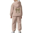 thumbnail image 6 of LRen Kids Sweatsuit Sets Valentines Bowknot Print Round Neck Long Sleeve Valentines Pullover Hoodie Sweatshirt and Jogger Sweatpants Clothing Loose Fall Outfits for Girls, 6 of 7