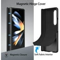 thumbnail image 5 of Case for Samsung Galaxy Z Fold 4 (2022) Magnetic Hinge Cover Protection, Slim Fit Hard PC + PU Protective Phone Case for Galaxy Z Fold4 5G - Graphite, 5 of 14