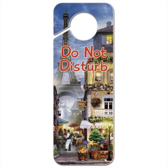Old Paris France Eiffel Tower Plastic Door Knob Hanger Sign