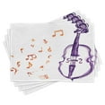 thumbnail image 1 of Ambesonne Music Place Mats Set of 4, Musical Note Black Theme, Standard Size, Purple and Red, 1 of 6