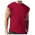 thumbnail image 1 of Men's Vest Casual Sleeveless Beach Retro Summer Solid Color Round Neck Sleeveless VestXL, 1 of 4
