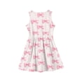 thumbnail image 4 of Grblisyd Girls Dresses Size 10-12 Coquette Bow Print Ruched Dresses Casual Crew Neck Sleeveless Priness A-line Dress, 4 of 5