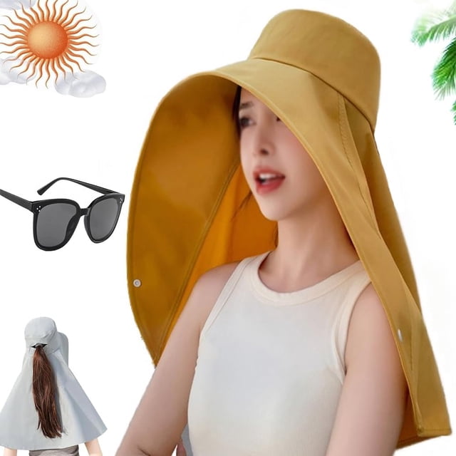Sombrero del cubo de la protección ULTRAVIOLETA de las señoras de la moda del verano, nuevo sombrero estupendo de la visera del chal de las mujeres con la solapa del cuello