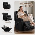 thumbnail image 3 of YSICK Swivel Rocker Recliner Chair with USB Ports Chenille for Living Room,Black, 3 of 7