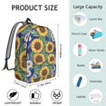 thumbnail image 5 of Sunflower and Daisy Blue Pattern Backpack for School, Cute School Bag with Adjustable Shoulder Straps and Padded Back, 15.7"x11.8"x5.5", 5 of 5
