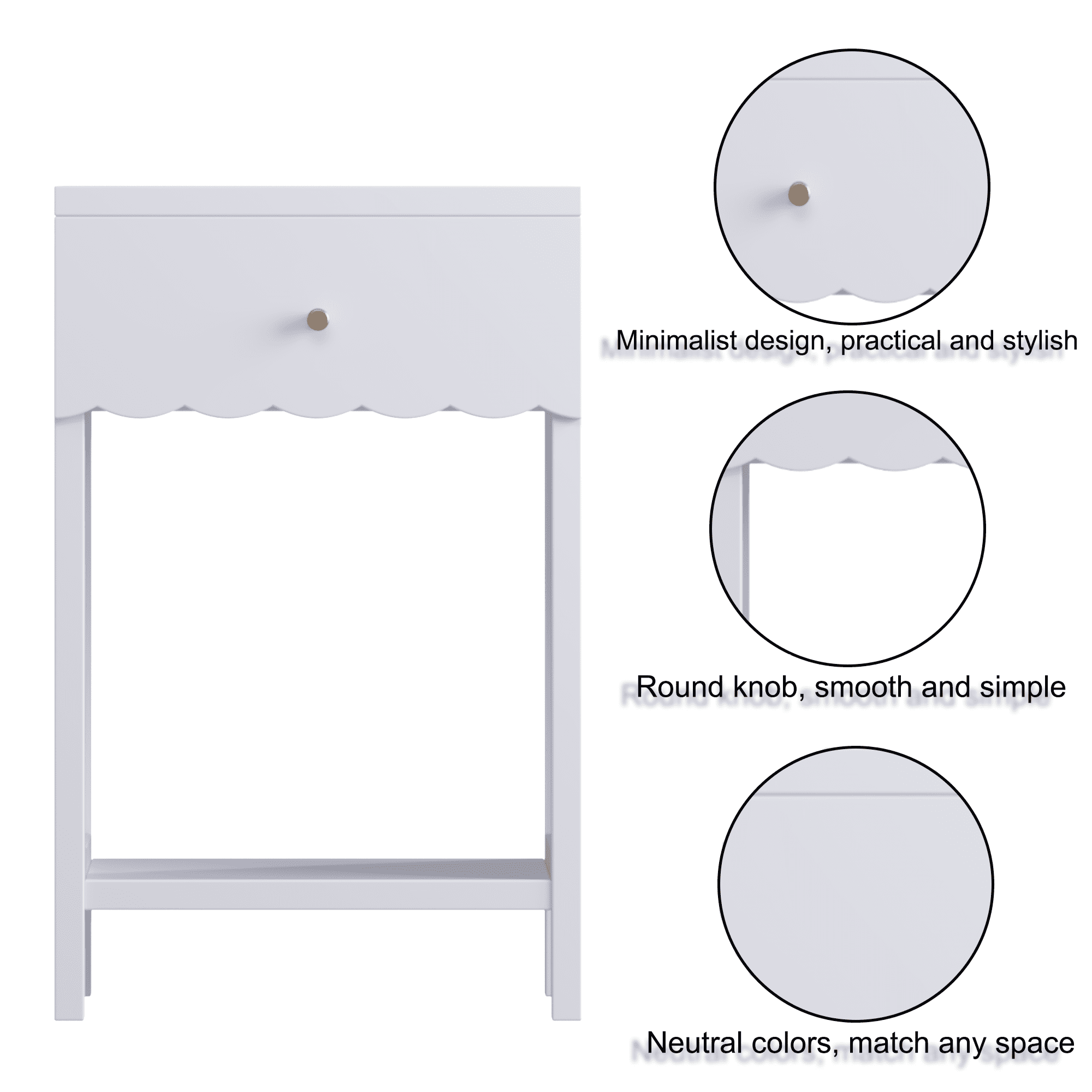 Nightstand with Drawer,2 Tier Beside Table End Table,Modern Side Table for Bedroom,Living Room,Light Purple