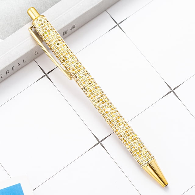 WIFKLSIIPG Gold Powder Press Ballpoint Pen Press Pen Work Teacher Student Stationery Ballpoint Pen Multi Color Press Pen 1ML