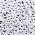 thumbnail image 4 of 100/200/300/500PC Mixed White Letter Acrylic Beads Round Flat Alphabet Beads For Jewelry Making Handmade Diy Bracelet Necklace, 4 of 5