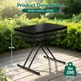thumbnail image 4 of 30 Inch Folding Table TV Tray, Portable Adjustable Height, X-shaped Frame Portable Work Table, Utility Foldable Desk for Small Spaces, Laptop & Couch, Camping, Black, 4 of 9