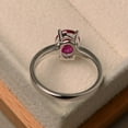 thumbnail image 2 of 925 Sterling Silver ruby ring, July birthstone ring, oval cut red gemstone ring, proposal ring for women, 2 of 3