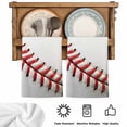 thumbnail image 6 of Baseball Kitchen Towels Set of 2, Red White Texture Sports Ball Minimalist Soft Microfiber Dish Towels, Absorbent Quick-Dry Washable Dishcloths for Kitchen Cleaning, Drying Dishes, 18x28 Inches, 6 of 9