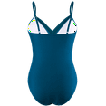 thumbnail image 4 of Hilor Womens One Piece Swimsuits Front Twist V Neck Shirred Bathing Suit Monokini Swimwear, 4 of 9