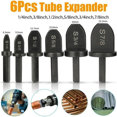 

6pcs Air Conditioner Copper Pipe Swaging Tool Round Handle Tube Expander Flaring