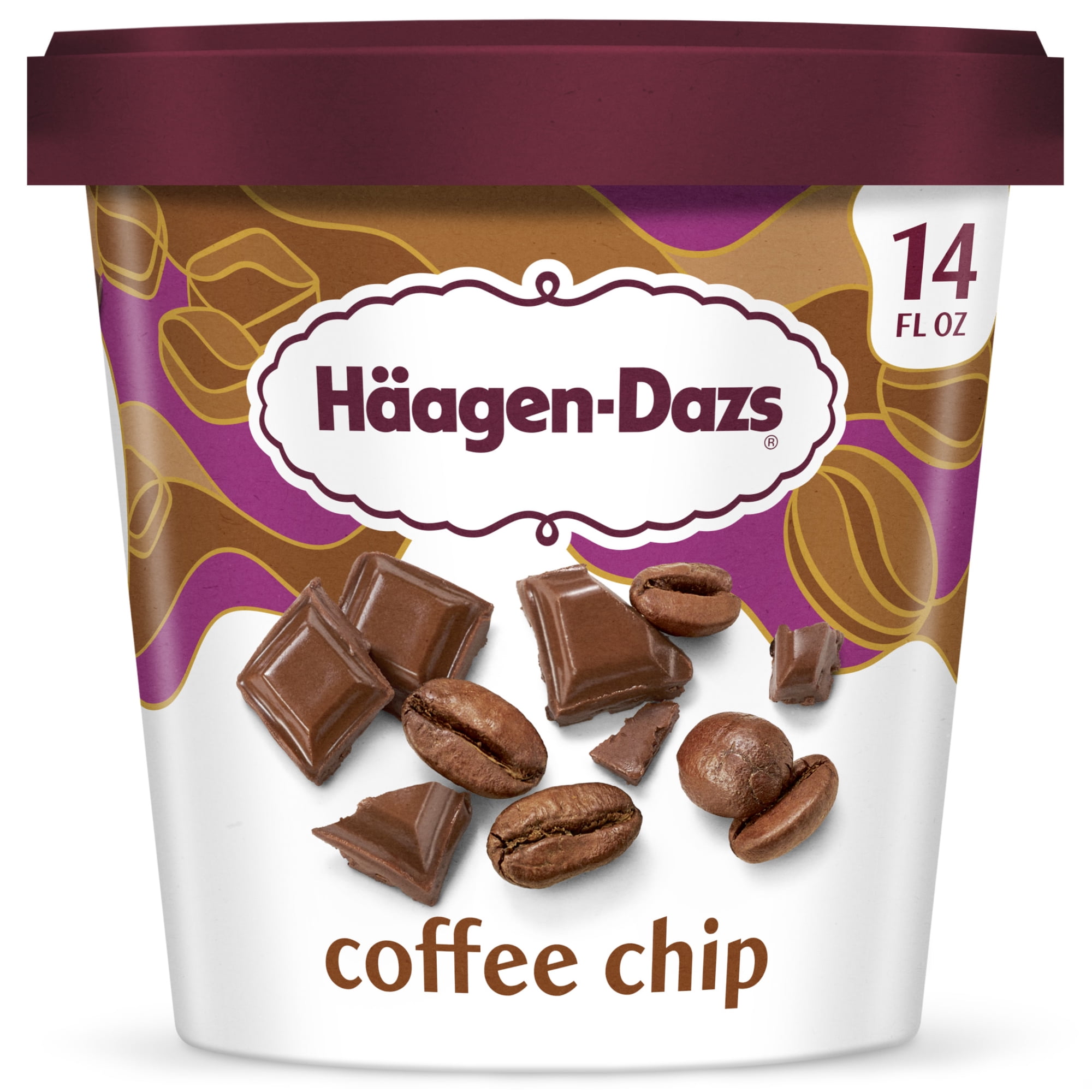Haagen Dazs Coffee Chip Ice Cream, Gluten Free, Kosher, 1 Package, 14oz