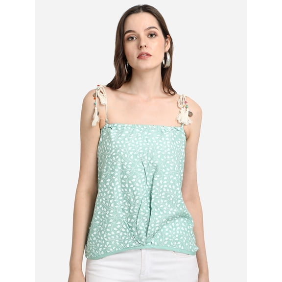 Prettify Casual Sleeveless Printed Regular Women Red Top - Medium