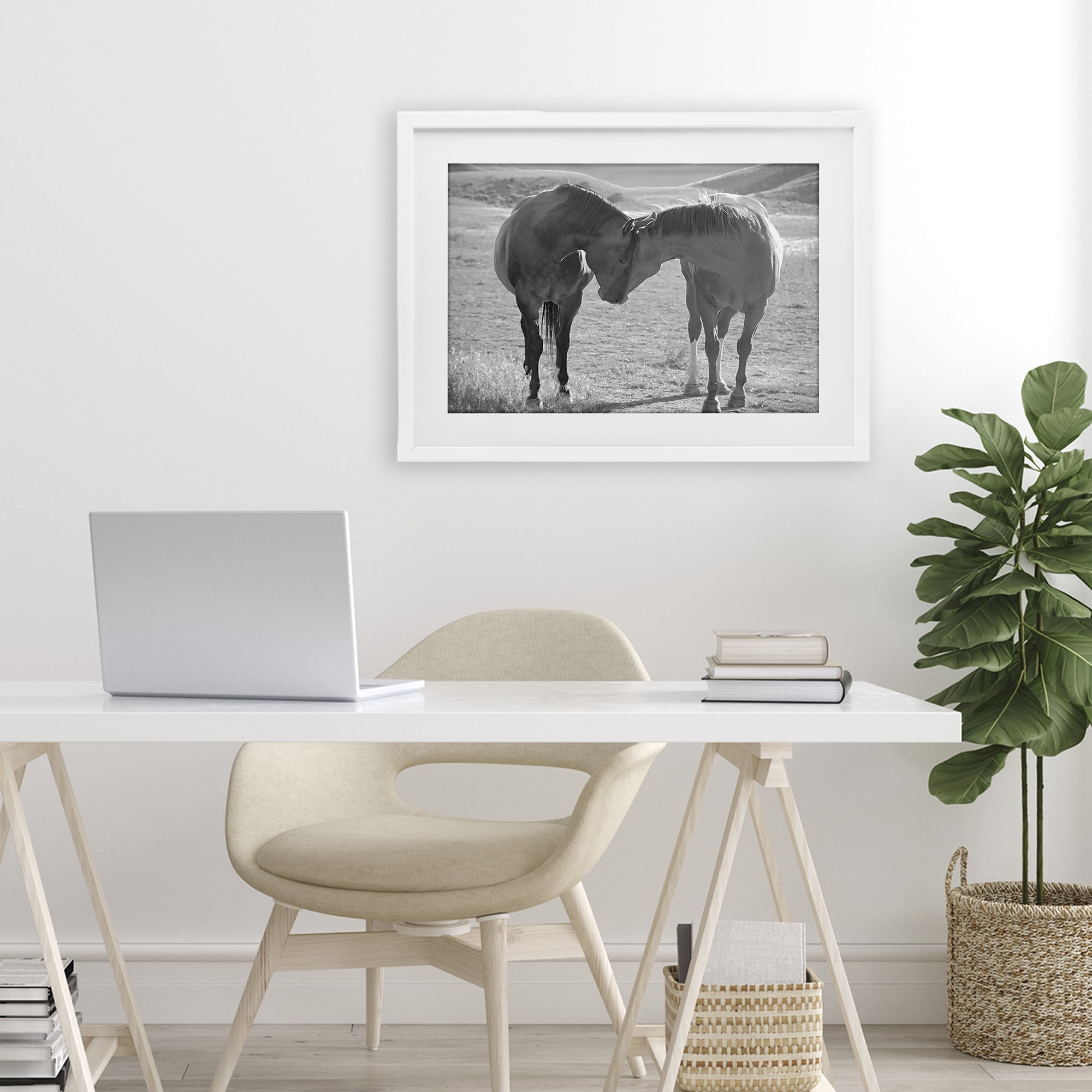 Stupell Industries Sweet Nothings Bond Between Horses White Framed Print Under Glass, design by Steve Toole