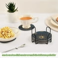 thumbnail image 4 of 6 Pcs Drink Coasters with Holder 3.94in Woven Coasters for Drinks Mysterious Celestial Pattern Coaster Set for Protection Table, 4 of 7