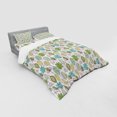 thumbnail image 3 of Floral Duvet Cover Set, Doodle Style Mother Earth Background with Various Leaf Dandelions Tribal Boho Design, Bedding Set with Shams and Fitted Sheet, 3 Sizes, by Ambesonne, 3 of 3