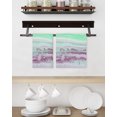 thumbnail image 3 of Green Purple Ombre Kitchen Dish Towels for Drying Dishes Set of 3, Abstract Modern Art Fluid Striped Waffle Weave Microfiber Hand Tea Bathroom Towels Quick Dry & Absorbent Towel 15.7x23.6, 3 of 7