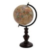Metal Globe With Intricate Detailing And Smooth Brown Wooden Base