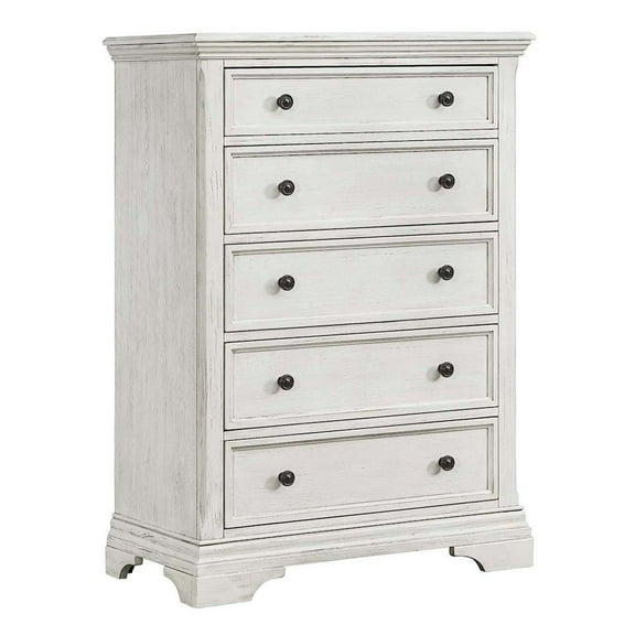 Westwood Design Olivia 5-Drawer Chest Brushed White