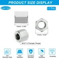 thumbnail image 2 of Uxcell M10x1.5 Pitch 304 Stainless Steel Hex Coupling Nuts, 15mm / 0.59" Length Coarse Fully Threaded Rod Coupling Nut Studding Connector Fasteners, Silver Tone, 2 of 7