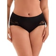 thumbnail image 1 of Bragas sin costuras de encaje de talle medio para mujer, color negro, talla 1X, 1 of 1