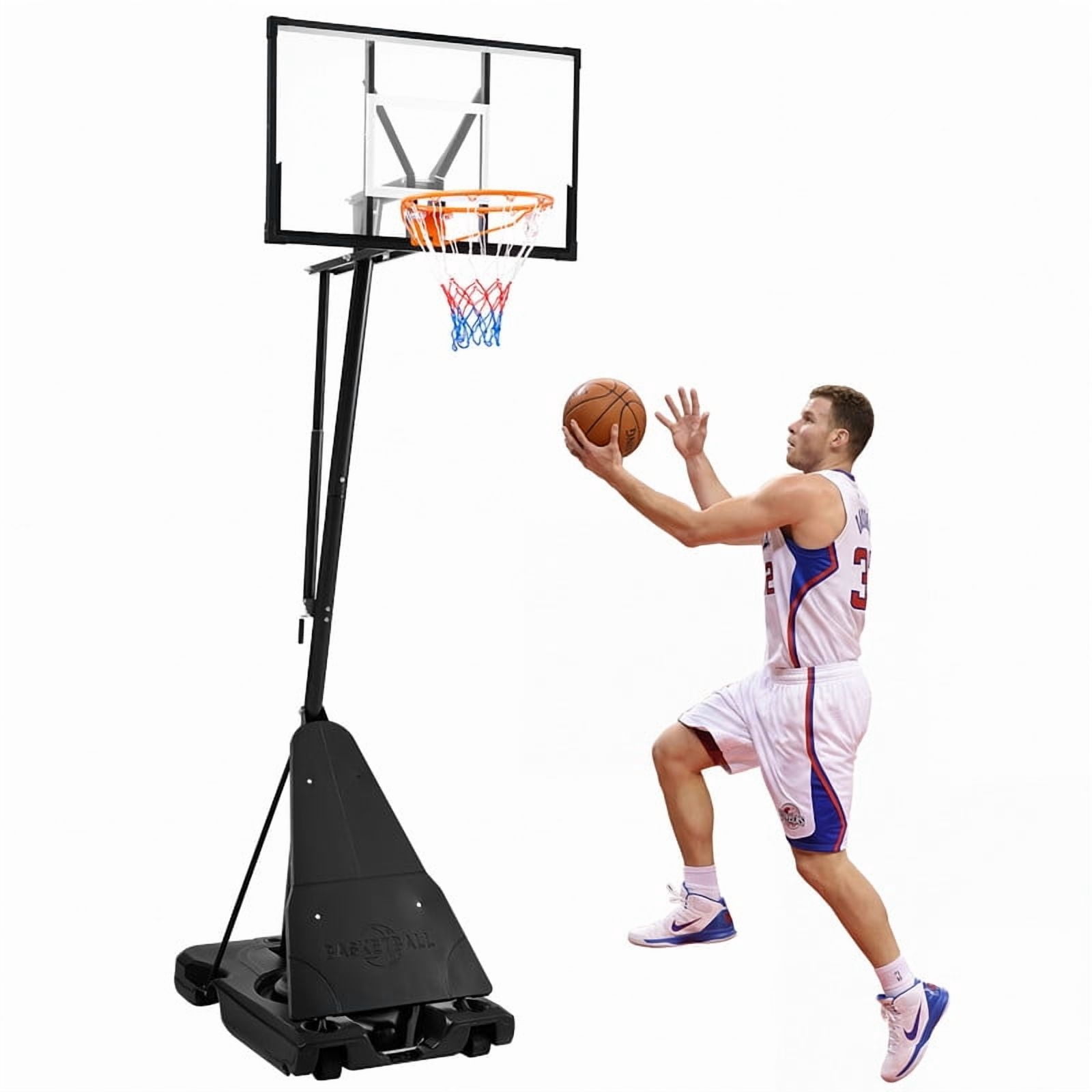 Gianna Portable Basketball Hoop Outdoor, 10FT Adjustable Height Basketball Goal with 44In Shatterproof Backboard, Shock Absorbent Rim, Fillable Base & Wheels