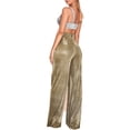 thumbnail image 5 of Pantalones de pierna ancha plateados de cintura alta con personalidad para mujer, pantalones de cintura alta para mujer, 5 of 5
