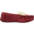 thumbnail image 4 of ABSOLUTE FOOTWEAR Ladies/Womens Suede Sheepskin Moccasins/Slippers with Rubber Sole - Crimson - US 5, 4 of 7