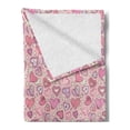 thumbnail image 2 of Love Soft Flannel Fleece Throw Blanket, Romantic Doodle Style Pattern Winged Striped Hearts Arrows Abstract, Cozy Plush for Indoor and Outdoor Use, 70" x 90", Coral Pink Pale Yellow, by Ambesonne, 2 of 5